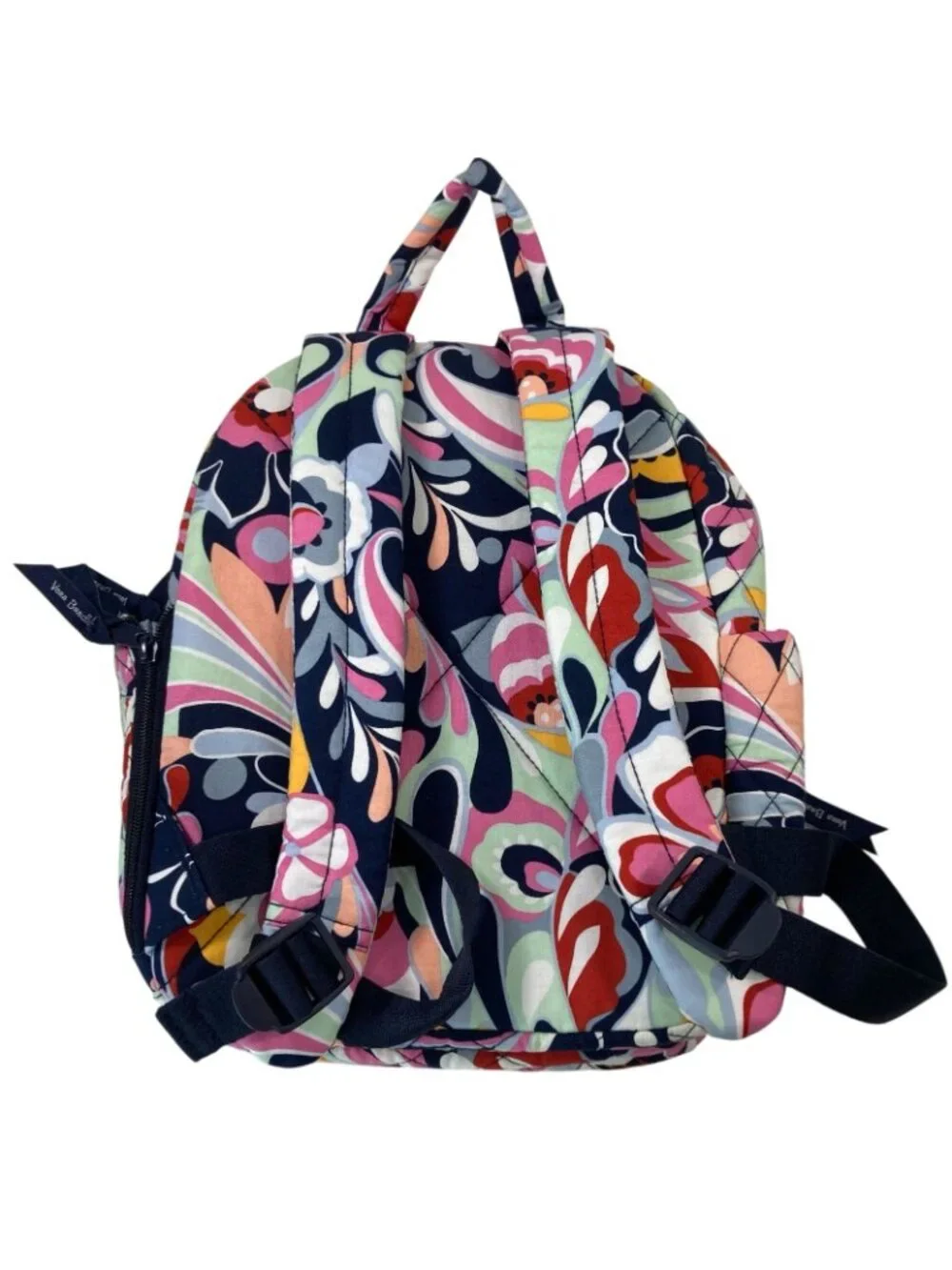 Vera Bradley Essential Compact Backpack Mod Paisley Pink Blue Travel Casual Bag